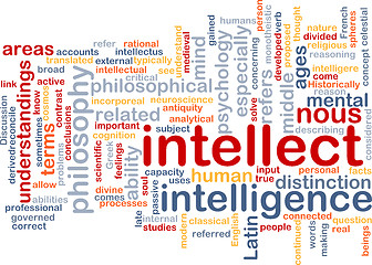 Image showing Intellect background wordcloud concept illustration