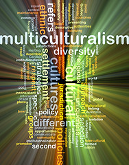 Image showing Multiculturalism wordcloud concept illustration glowing