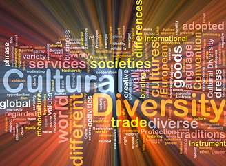 Image showing cultural diversity wordcloud concept illustration glowing
