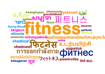 Image showing Fitness multilanguage wordcloud background concept