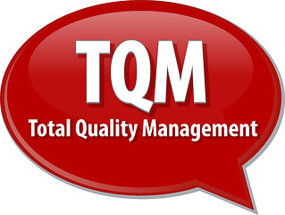 Image showing TQM acronym word speech bubble illustration