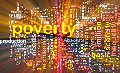 Image showing poverty wordcloud concept illustration glowing