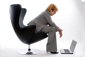 Image showing Businesswoman with laptop