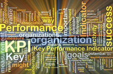 Image showing KPI wordcloud concept illustration glowing