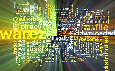 Image showing warez wordcloud concept illustration glowing