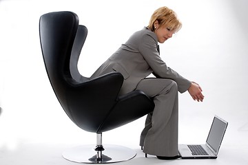 Image showing Businesswoman with laptop