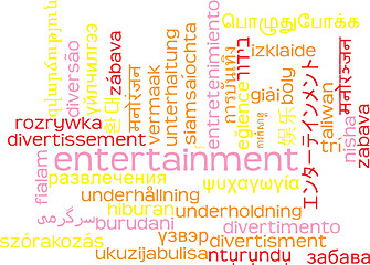 Image showing Entertainment multilanguage wordcloud background concept
