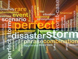 Image showing Perfect storm wordcloud concept illustration glowing