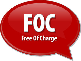 Image showing FOC acronym word speech bubble illustration