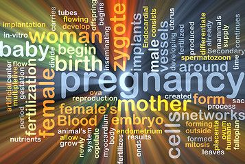 Image showing Pregnancy wordcloud concept illustration glowing
