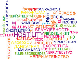 Image showing Hostility multilanguage wordcloud background concept