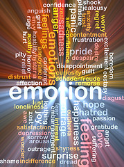 Image showing Emotion wordcloud concept illustration glowing