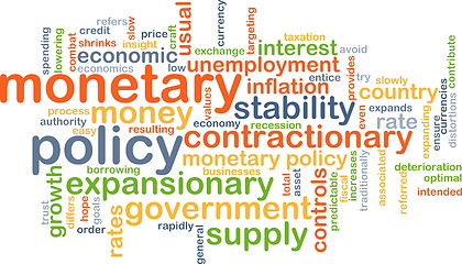 Image showing Monetary policy wordcloud concept illustration