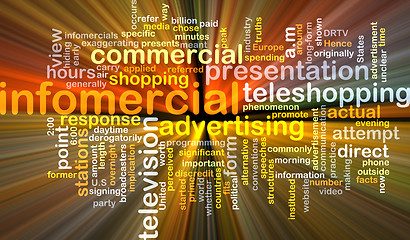 Image showing infomercial wordcloud concept illustration glowing