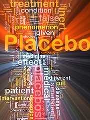 Image showing Placebo background concept wordcloud glowing