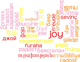Image showing Joy multilanguage wordcloud background concept
