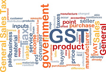 Image showing GST wordcloud concept illustration