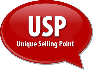 Image showing USP acronym word speech bubble illustration