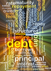 Image showing Debt wordcloud concept illustration glowing