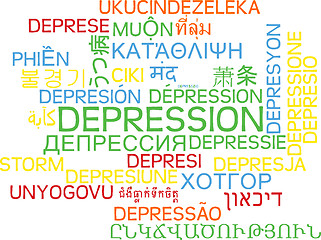 Image showing Depression multilanguage wordcloud background concept