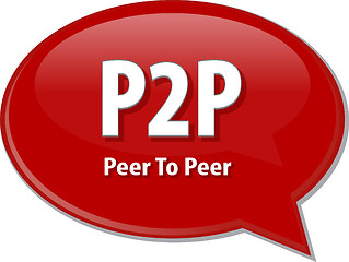 Image showing P2P acronym word speech bubble illustration