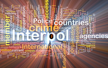 Image showing Interpol background concept wordcloud glowing