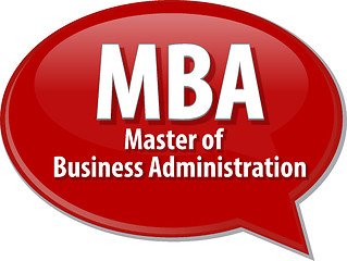 Image showing MBA acronym word speech bubble illustration