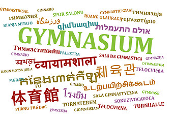 Image showing Gymnasium multilanguage wordcloud background concept