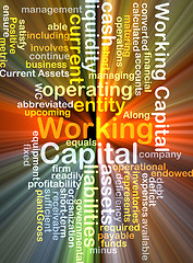 Image showing working capital wordcloud concept illustration glowing