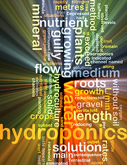 Image showing hydroponics wordcloud concept illustration glowing