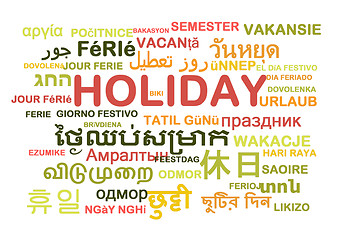 Image showing Holiday multilanguage wordcloud background concept