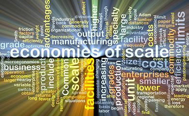 Image showing economies of scale wordcloud concept illustration glowing