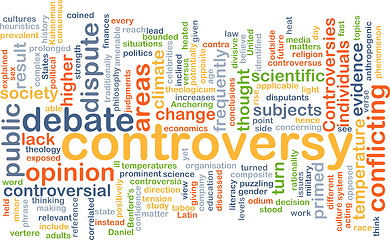 Image showing controversy wordcloud concept illustration