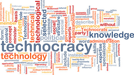 Image showing Technocracy  background wordcloud concept illustration