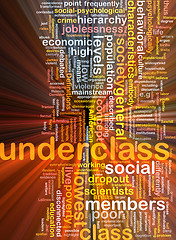 Image showing Underclass wordcloud concept illustration glowing