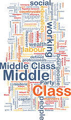 Image showing Middle class  background wordcloud concept illustration