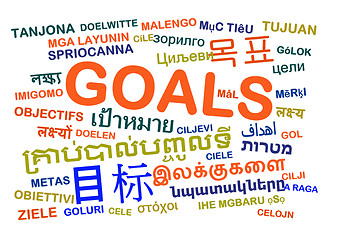 Image showing Goals multilanguage wordcloud background concept