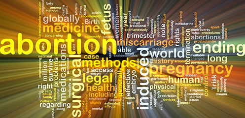 Image showing Abortion wordcloud concept illustration glowing