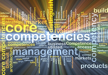 Image showing core competencies wordcloud concept illustration glowing