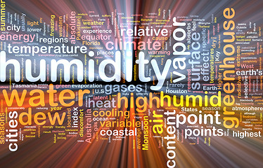 Image showing humidity  background wordcloud concept illustration glowing