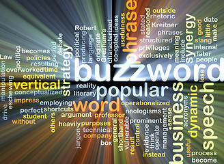 Image showing Buzzword wordcloud concept illustration glowing
