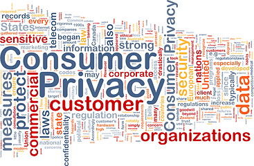 Image showing Consumer privacy background concept wordcloud