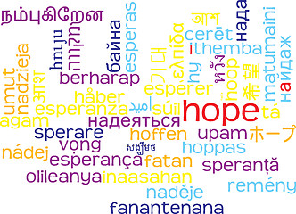 Image showing Hope multilanguage wordcloud background concept