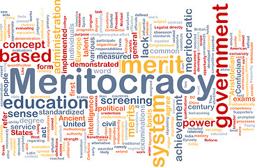 Image showing Meritocracy background wordcloud concept illustration