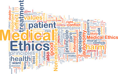 Image showing Medical ethics background wordcloud concept illustration