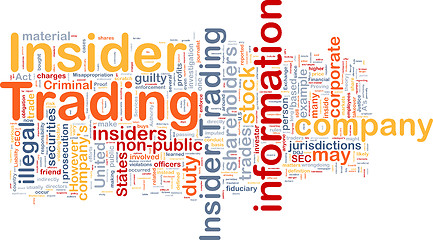 Image showing Insider trading background wordcloud concept illustration