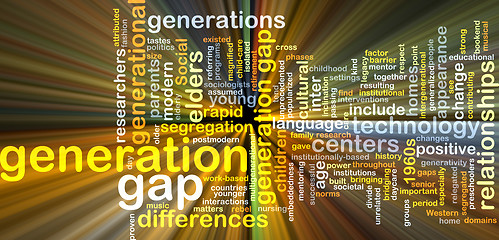 Image showing Generation gap wordcloud concept illustration glowing