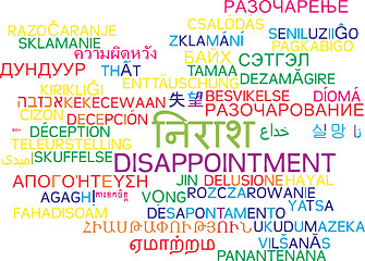 Image showing Disappointment multilanguage wordcloud background concept