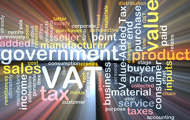 Image showing VAT wordcloud concept illustration glowing