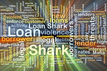 Image showing Loan shark wordcloud concept illustration glowing